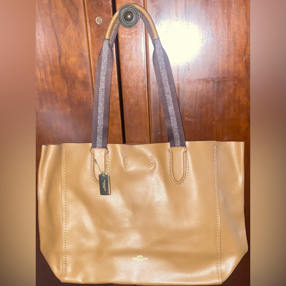 Coach Tan / Light Brown Leather Tote Bag